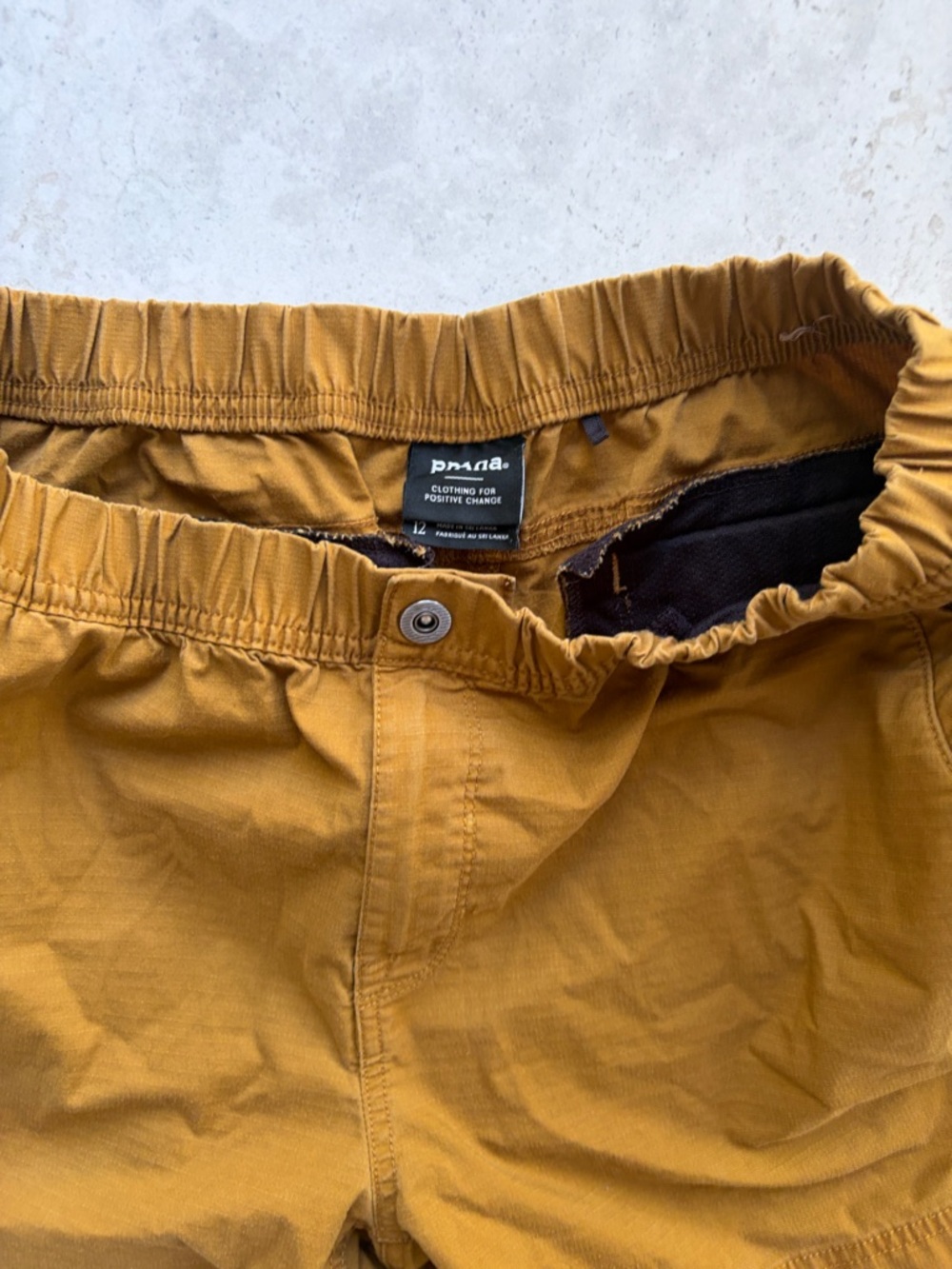 Prana women’s Mustard Elastic Waist Shorts - Picture 5 of 6